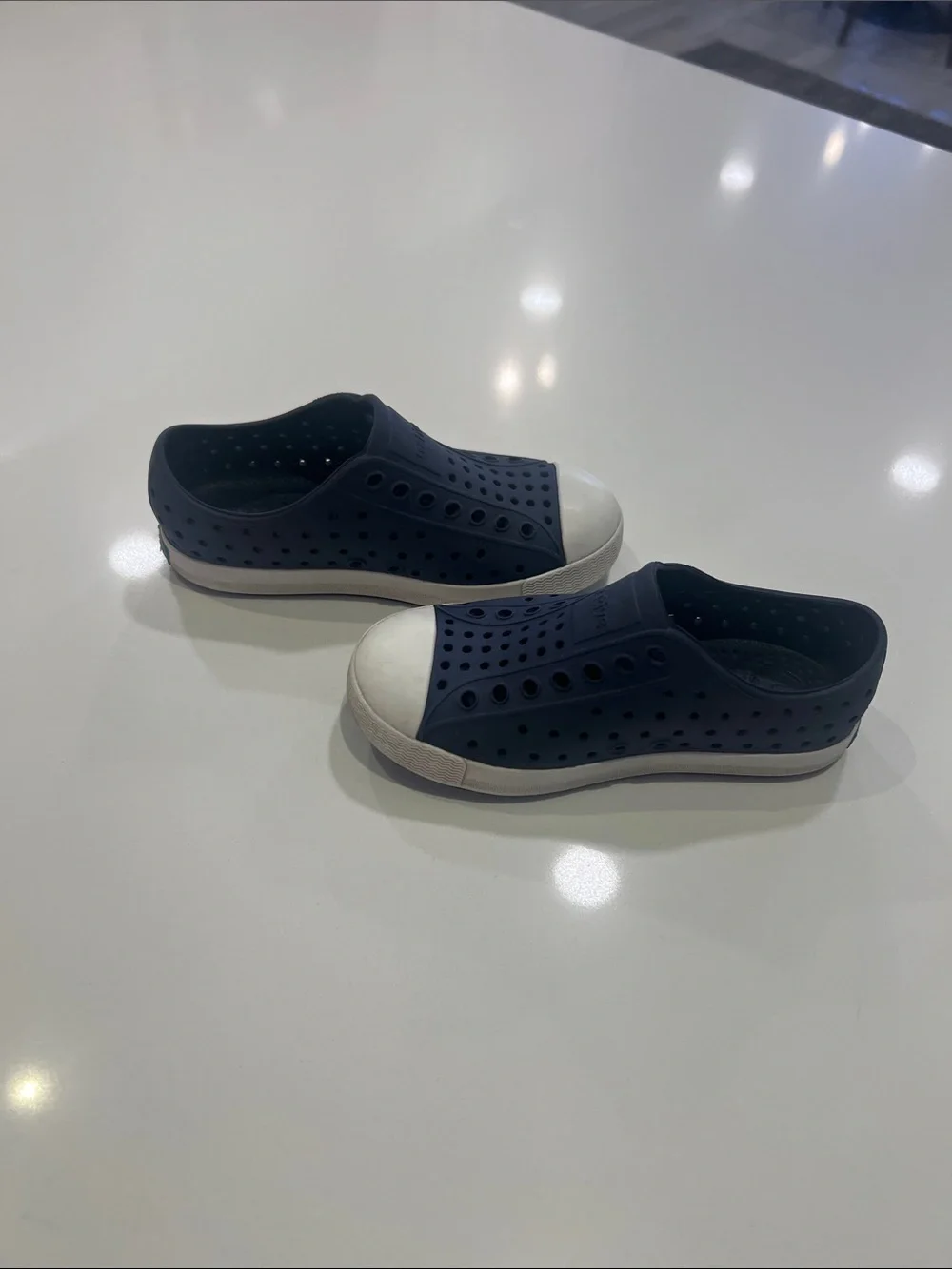 Native Shoes Kids Navy Water Slip-Ons with White Toe